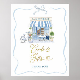 Póster Café parisino Coquette Tarjeta francesa y Poster d