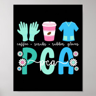 Póster Café Pca Scrubs Cuidado De Pacientes Enfermero Pca