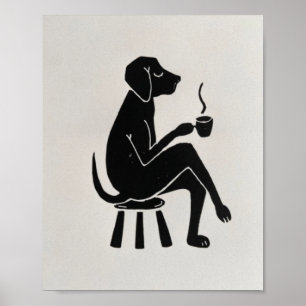Póster café, perro, lindo, mascota, animal, perros, amant