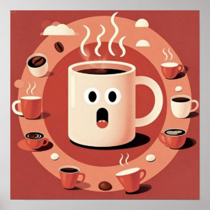 Póster Café Personalizado agudo y divertido