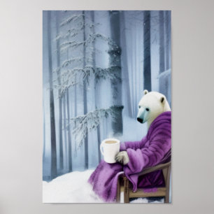 Póster Café Polar Beber Oso