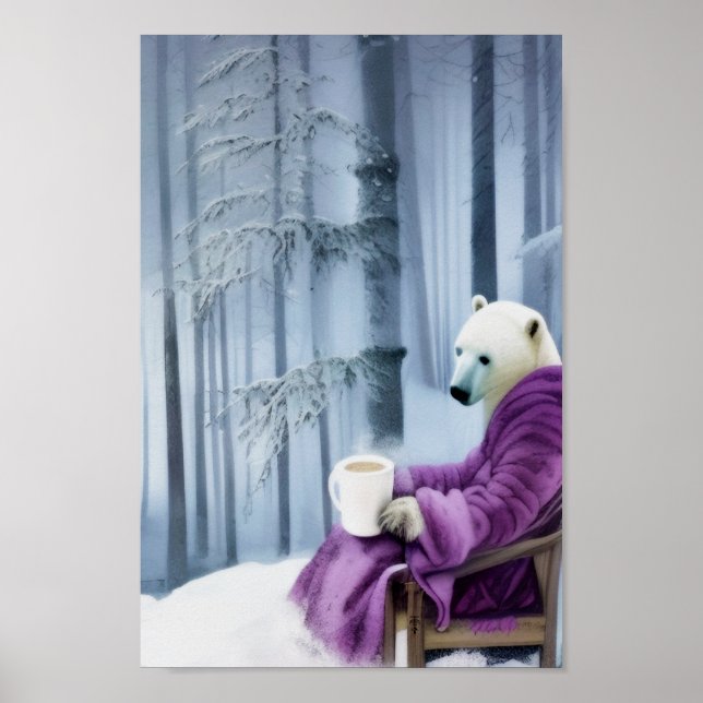 Póster Café Polar Beber Oso (Frente)