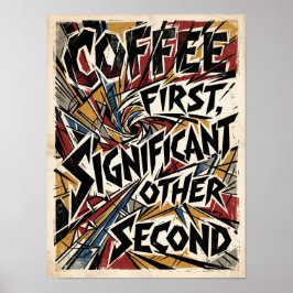 Póster café primero segundo significativo otro