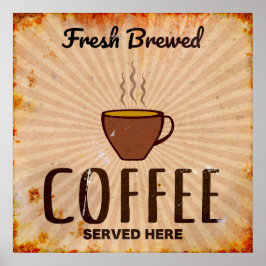 Póster Café recién hecho