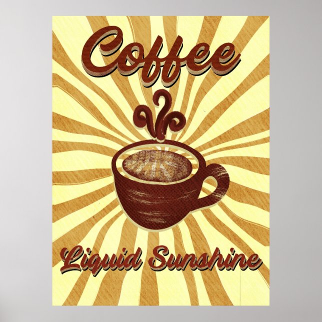Póster Café Retro Café Líquido Sunshine-Vintage (Frente)