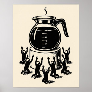 Póster Café Retro Divertido – Adorar Café