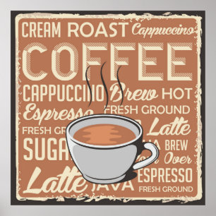 Póster café retro vintage genial