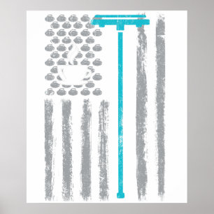 Póster café rizado - Bandera vintage de EE. UU. para riza