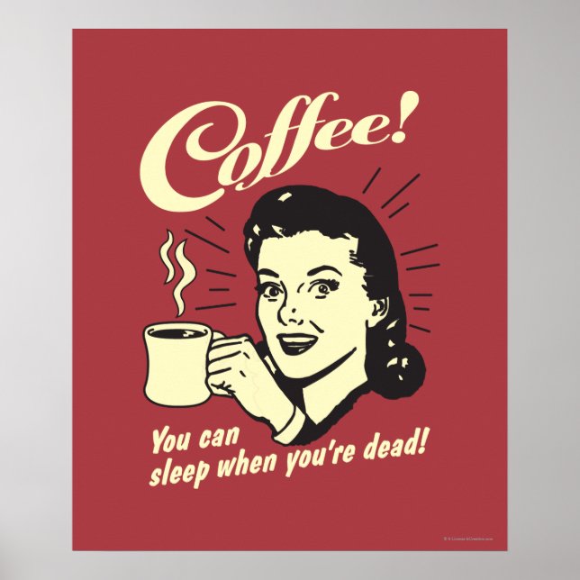 Póster Café: Se Puede Dormir Cuando Está Muerto (Frente)