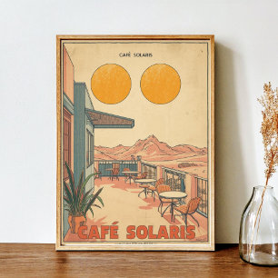 Póster Café Solaris - Sci-fi Vintage