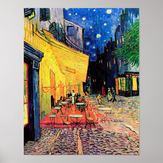 Póster Cafe Terrace at Night, Vincent van Gogh, 1888 (Frente)