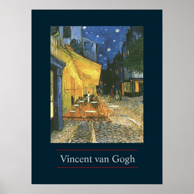 Póster Cafe Terrace by van Gogh Poster Print (Frente)