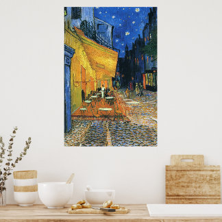 Póster Cafe Terrace de noche