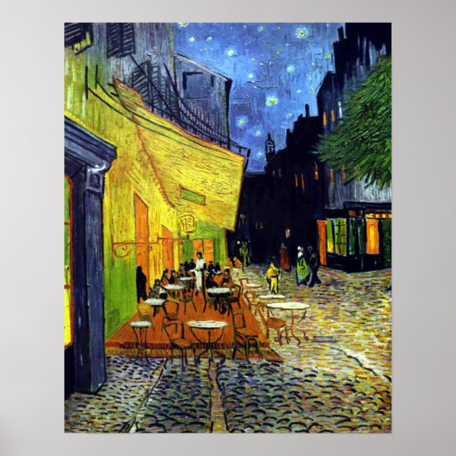 Póster Cafe Terrace de noche de Van Gogh (Frente)