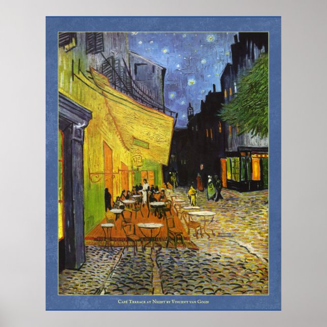 Póster Cafe Terrace de noche de van Gogh (Frente)