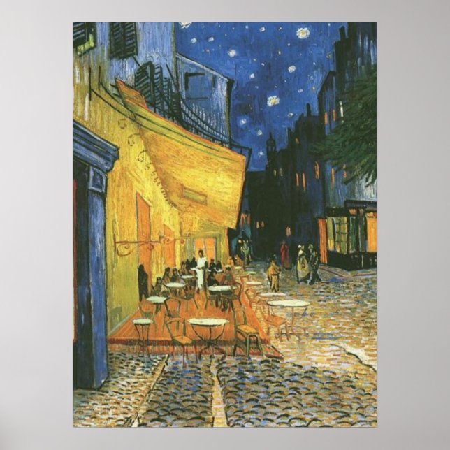 Póster Cafe Terrace de van Gogh Poster post-impresionista (Frente)
