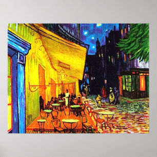 Póster Café Terrace En Pintado De Noche Vincent van Gogh