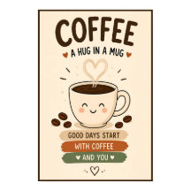 Café Un Abrazo En Una Taza 16x24