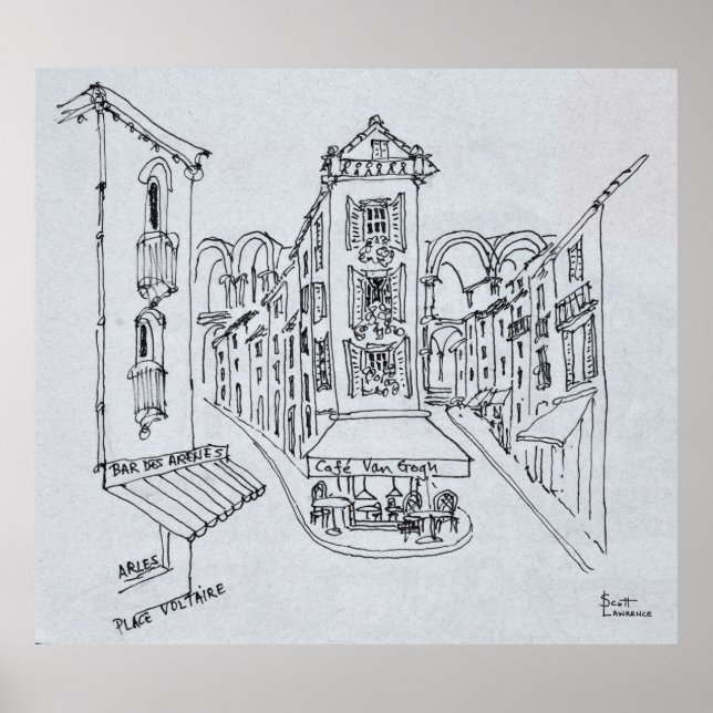 Póster Cafe Van Gogh, Place Voltaire, Arles, Francia (Frente)