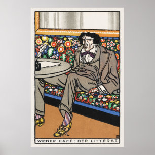 Póster Café vienés: El hombre de las cartas de Moriz Jung