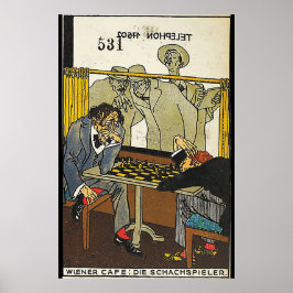 Póster Café Vienés: Los Jugadores De Ajedrez (Wiener Café
