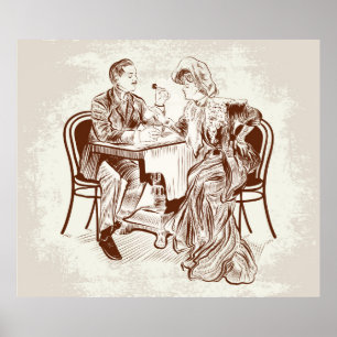 Póster café y amor