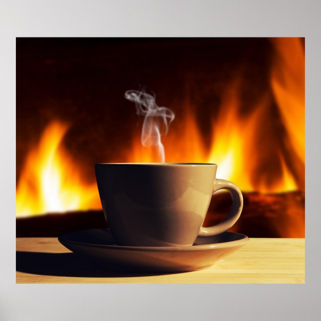 Póster Café y chimenea (Frente)