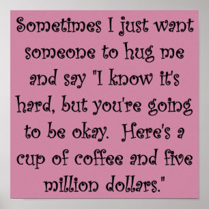 Póster Café y cinco millones de dólares de Rótulo