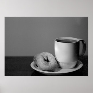 Póster Café y donuts