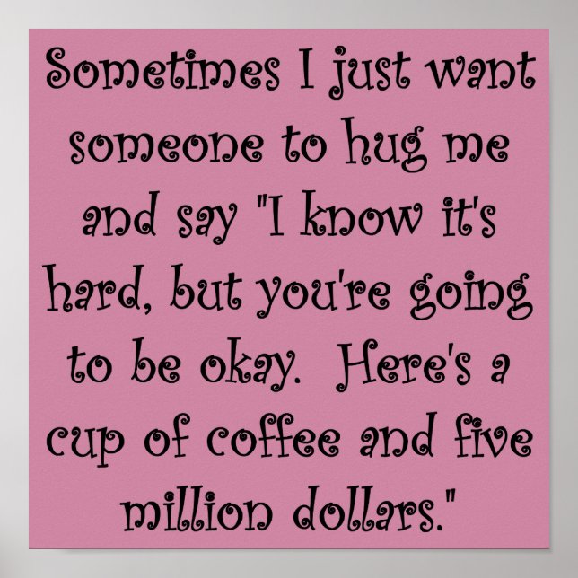 Póster Café y el Rótulo Poster de cinco millones de dólar (Frente)