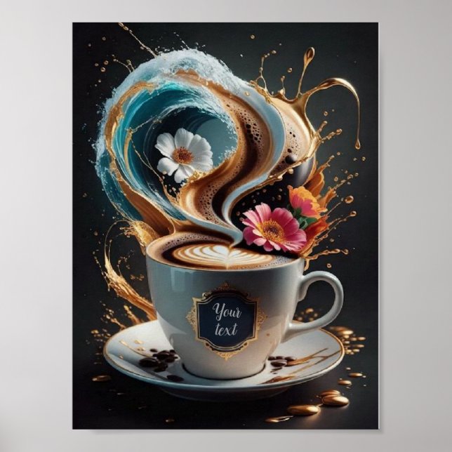 Póster Café y flores (Frente)