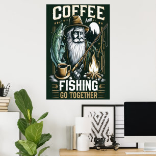 Póster Café Y Pesca Juntos