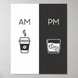Póster Café y Whiskey- Am/Pm