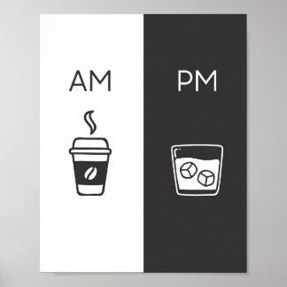 Póster Café y Whiskey- Am/Pm