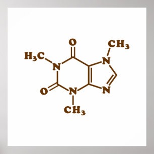 Póster Cafeína Café Fórmula Química Molecular