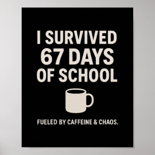 Póster Cafeína y Caos Profesor Estudiante Divertido 6-7 M