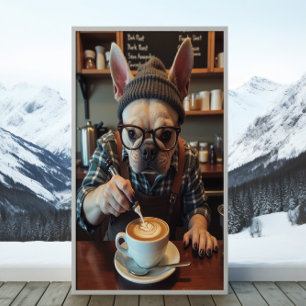 Póster Cafeinated Frenchie: Los frijoles antes de que emp