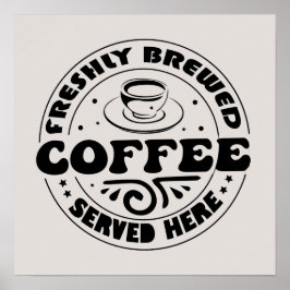 Póster Cafetera de fabricación caliente vendida aquí los 