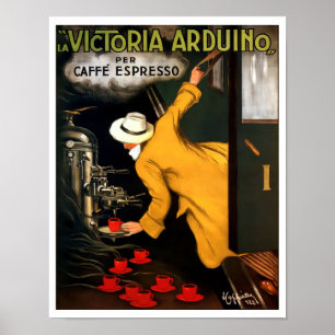 Póster Cafetera Espresso Vintage Art Deco