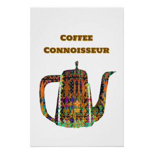 Póster Cafetera floral para conocedores del café