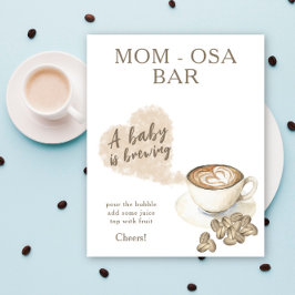 Póster Cafetera que prepara ducha para bebés Bar Momosa