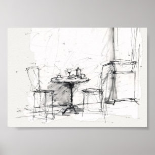 Póster Cafetería al aire libre - Café relajante
