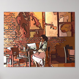 Póster Cafetería artística