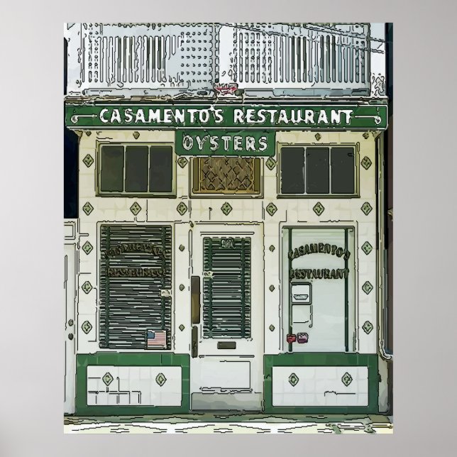 Póster Cafetería callejera de la revista New Orleans (Frente)