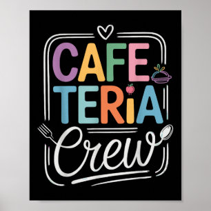 Póster Cafetería Cartas Coloridas Con Iconos De Cocina