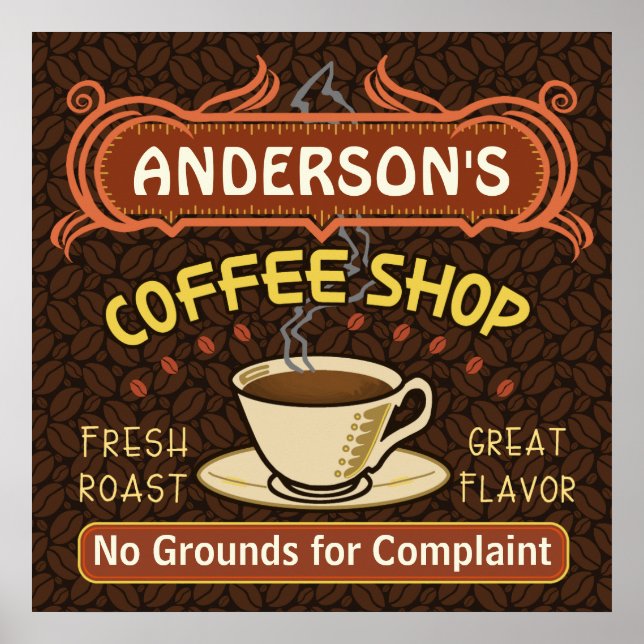 Póster Cafetería con Mug Crea tu Propia Personalización (Frente)