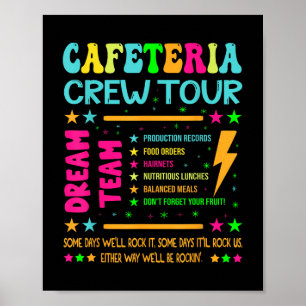 Póster Cafeteria Crew Tour Lunch Lady Dream Team de vuelt