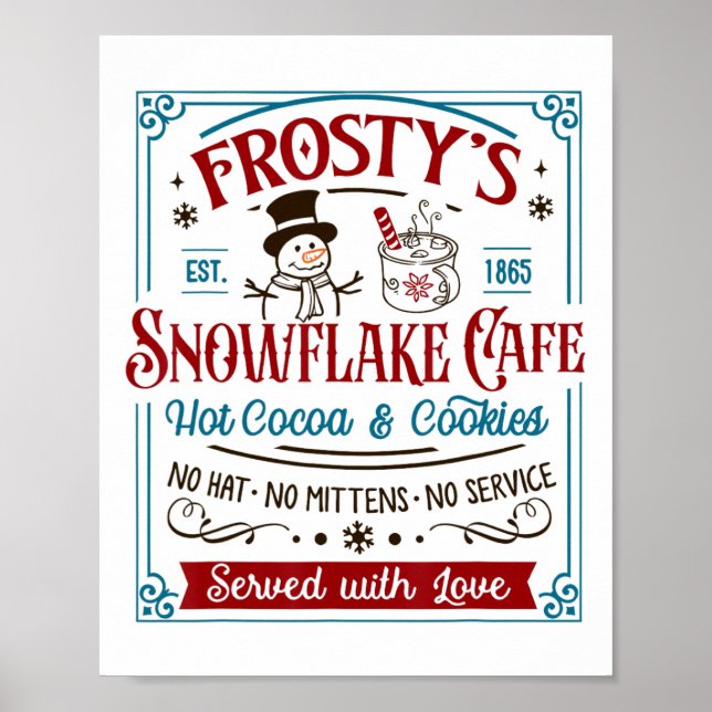 Póster Cafetería de copos de copos de Snowflake en la vie (Frente)