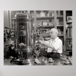 Póster Cafetería de espresso, 1942. Foto antigua