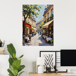 Póster Cafetería europea
